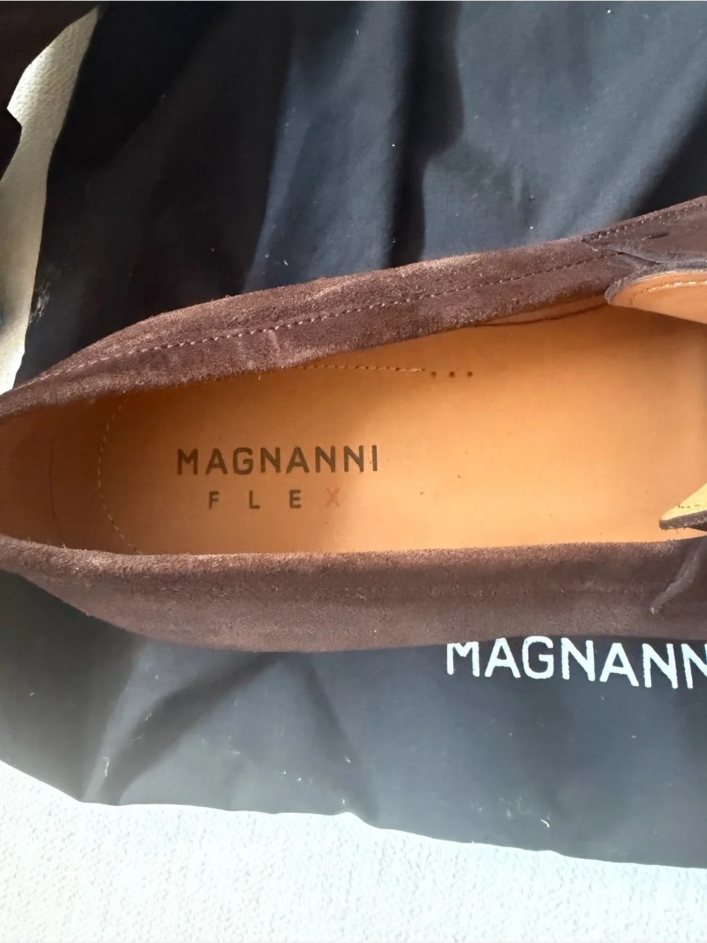 Magnanni Midbrown Suede Penny Loafers